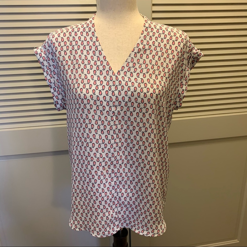 Pleione Print Blouse Cuffed Sleeve XS
